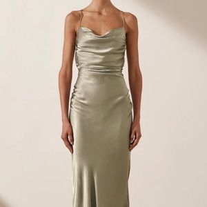 LA LUNE LACE BACK MAXI DRESS - SAGE